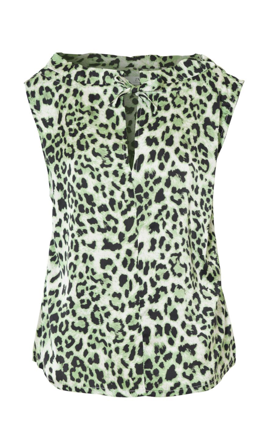 INA Copenhagen Topp - Ellen - Green Leo (vendbar)