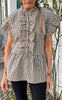 Say INA Copenhagen Topp - Freya - Brown/Black Stripe