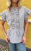 Say INA Copenhagen Topp - Freya - Grey Striped