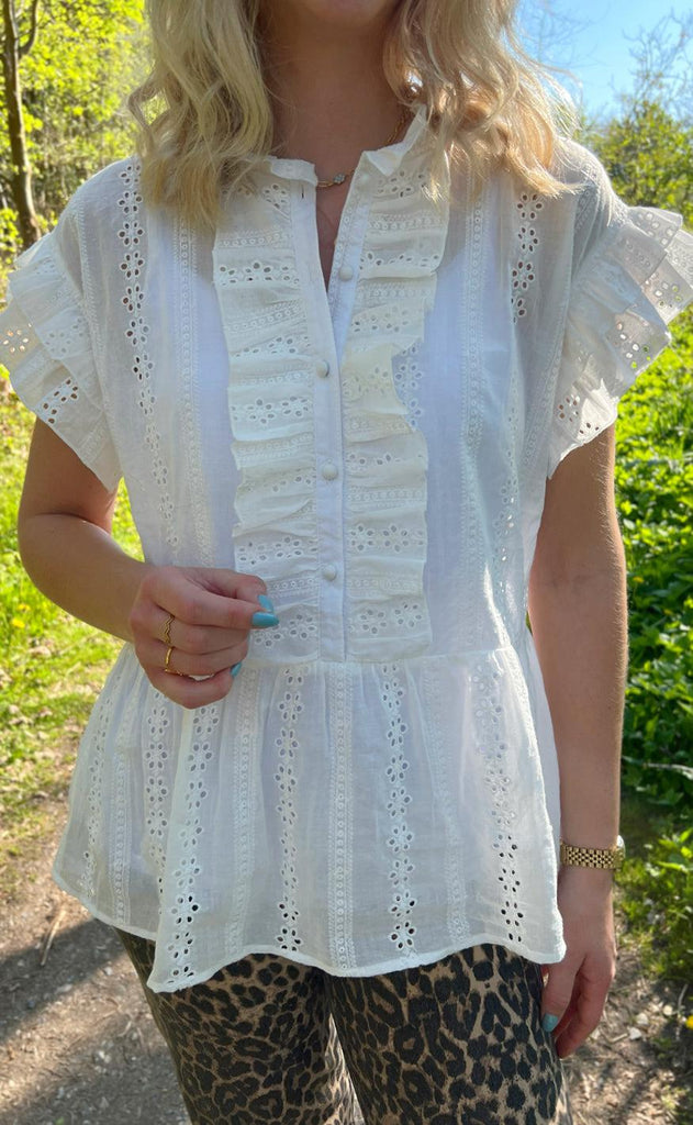 INA Copenhagen Topp - Freya - White Broderie Anglaise