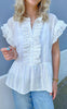 Say INA Copenhagen Topp - Freya - White Broderie Anglaise