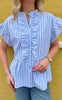 Say INA Copenhagen Topp - Freya - White/Blue Striped