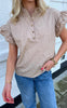 Say INA Copenhagen Topp - Mandy - Beige Pinstripe