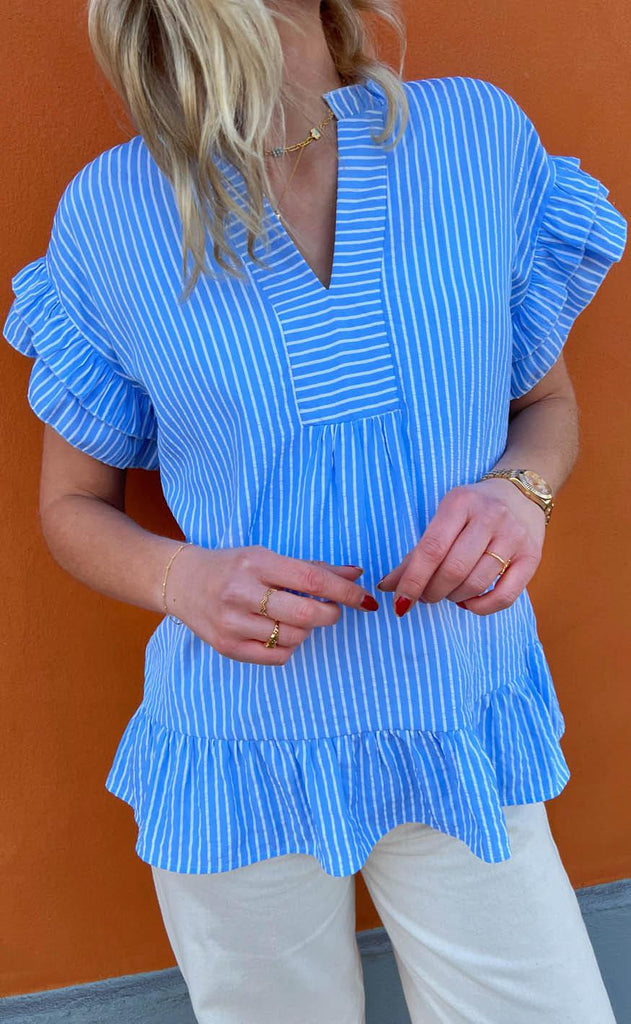 INA Copenhagen Topp - Winnie - Blue Striped