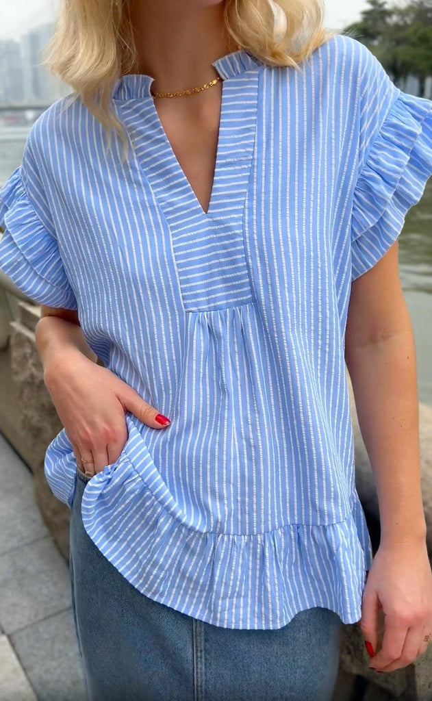 INA Copenhagen Topp - Winnie - Blue Striped