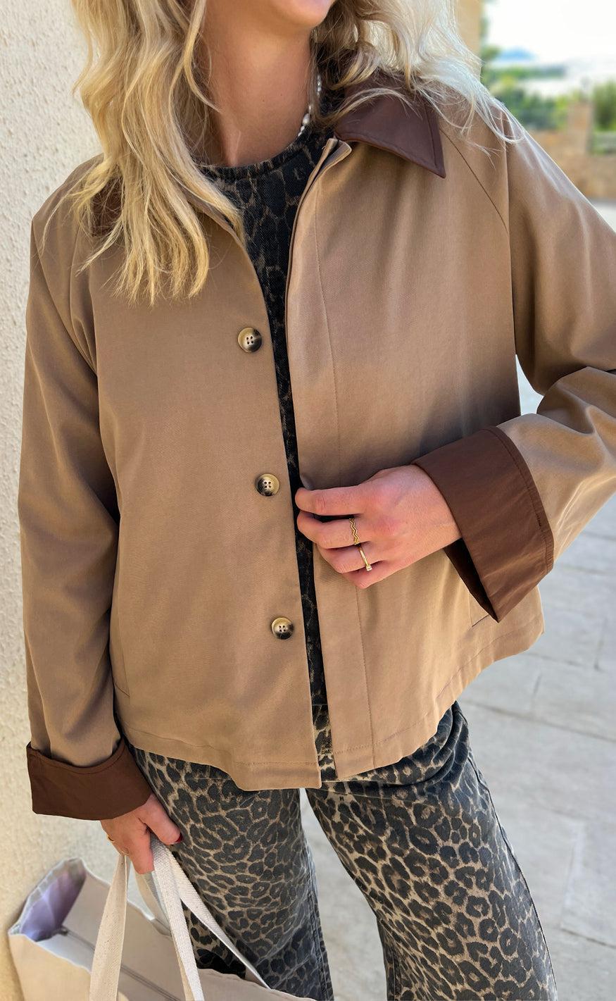 INA Copenhagen Trenchcoat / Jakke - Caroline Contrast - Camel / Brown