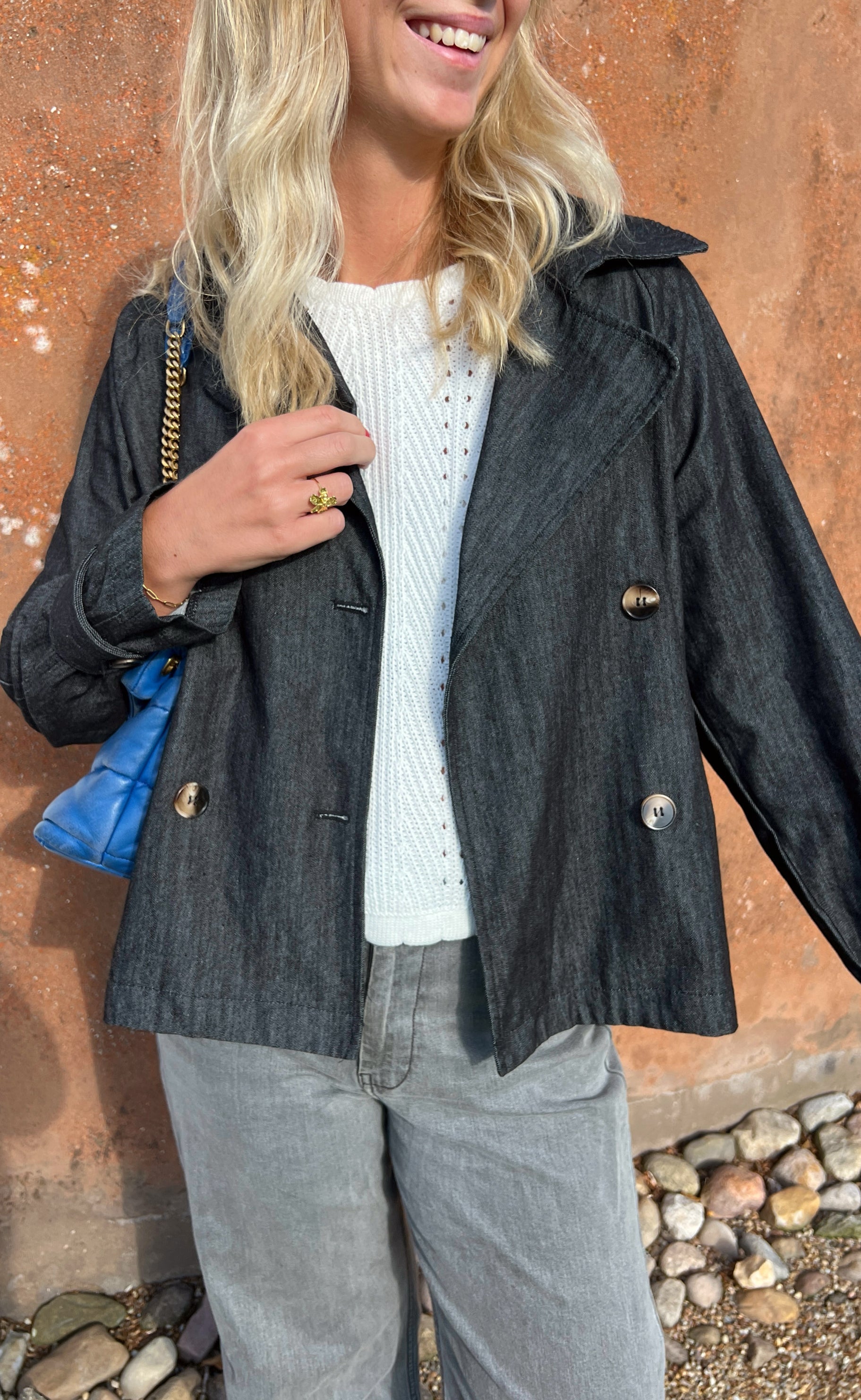 INA Copenhagen Trenchcoat / Jakke - Silje - Black Denim
