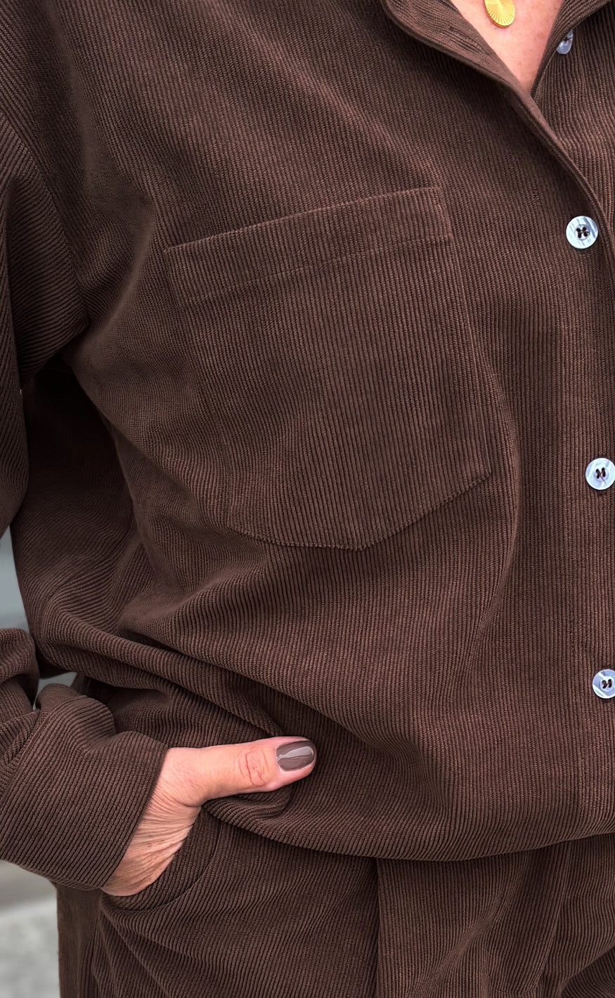 Say INA Copenhagen Skjorte - Carina - Brown Corduroy