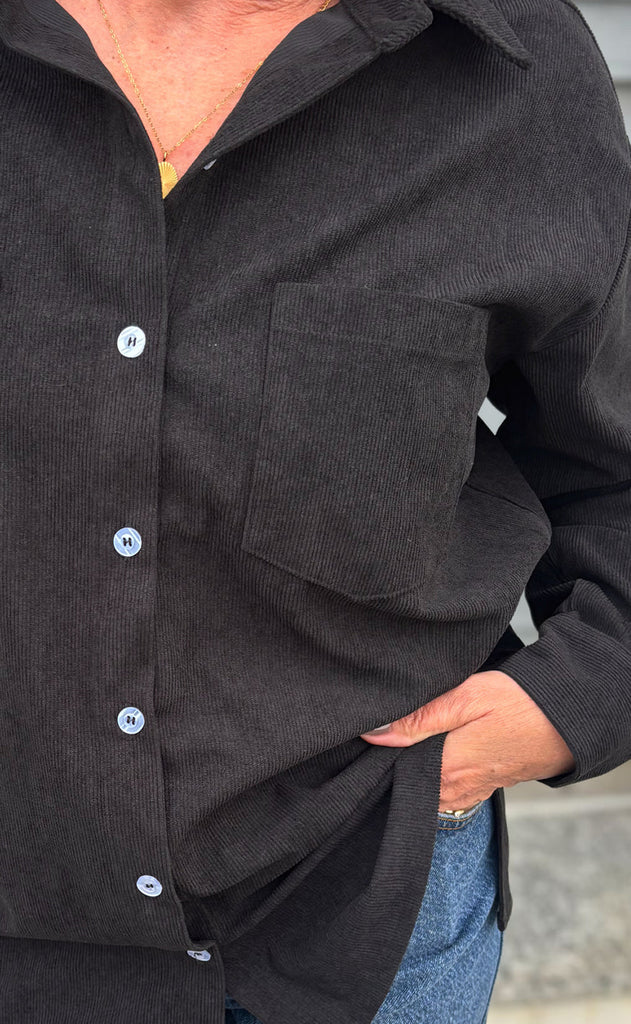 Say INA Copenhagen Skjorte - Carina - Black Corduroy