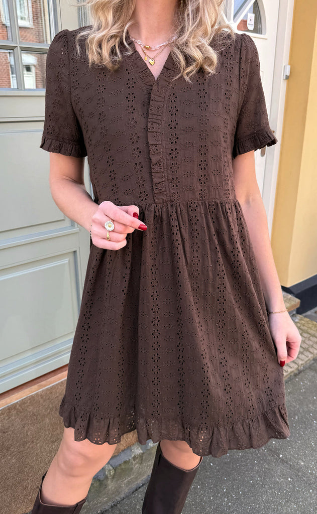 INA Copenhagen Kjole - Catja Summer - Mocca Broderie Anglaise