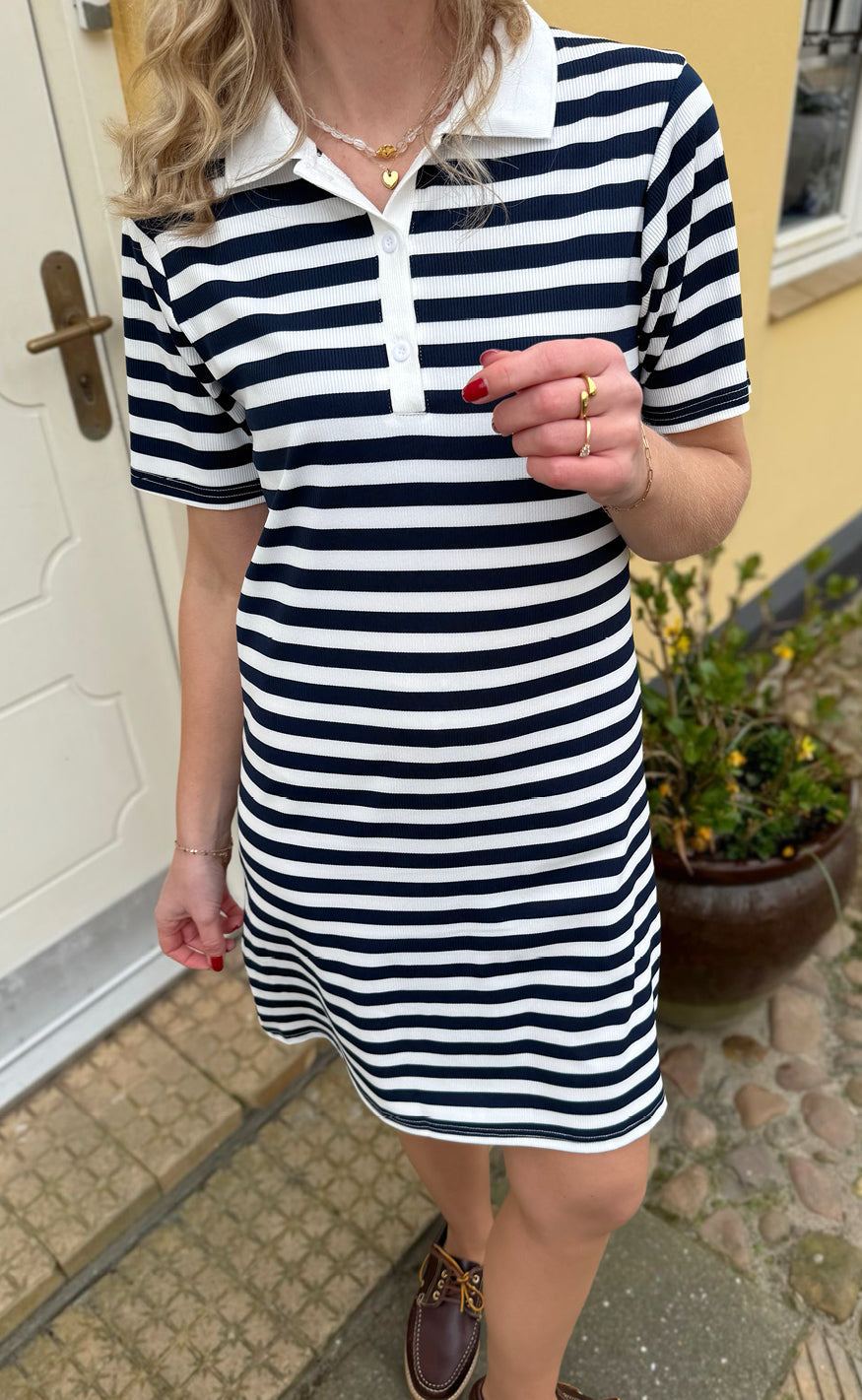 INA Copenhagen Polo Kjole - Pamela - Navy Striped