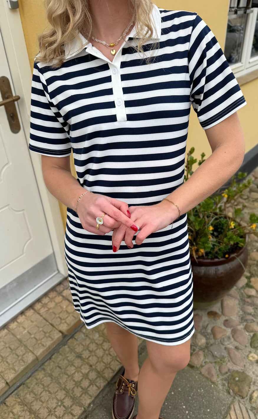 INA Copenhagen Polo Kjole - Pamela - Navy Striped