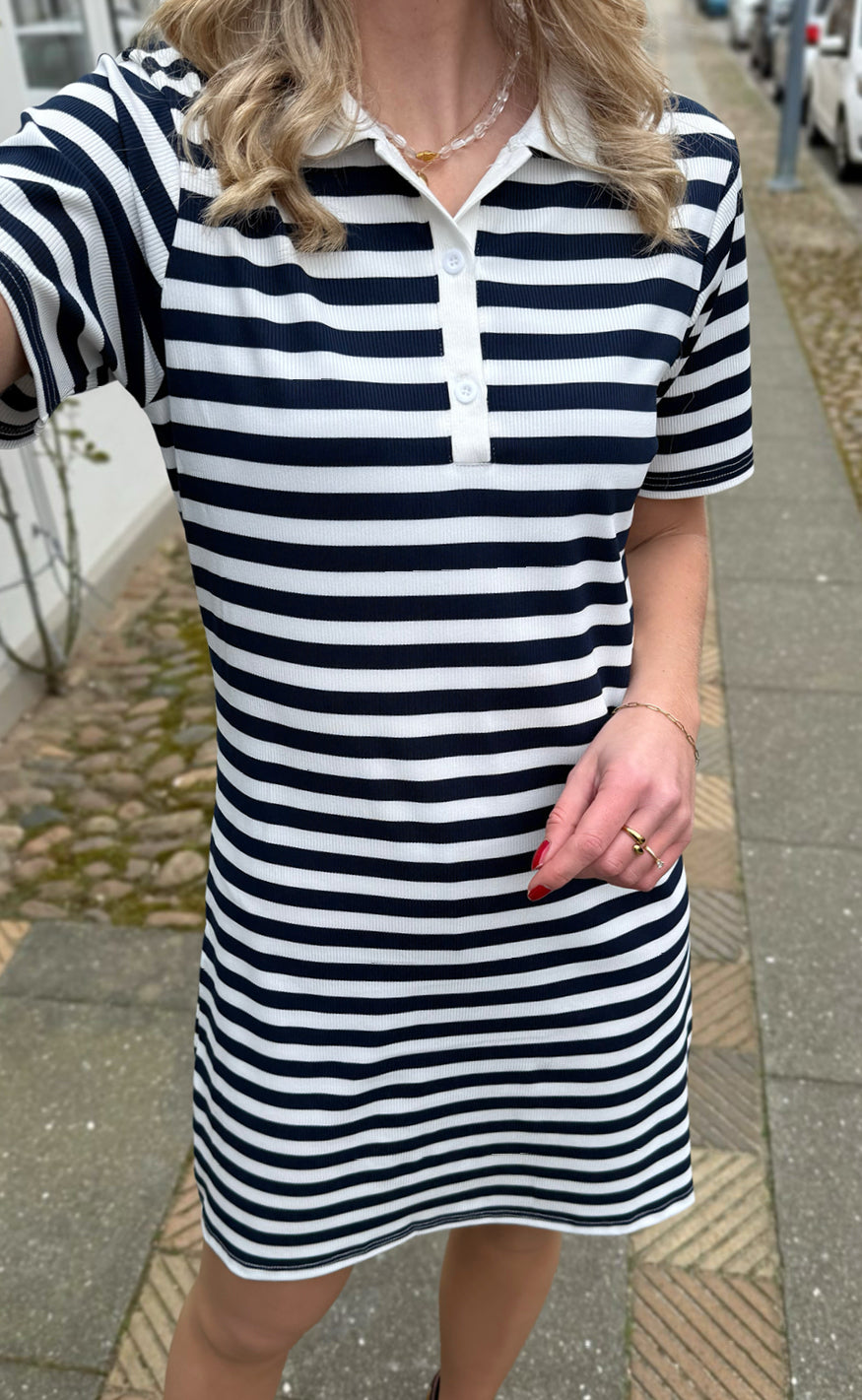 INA Copenhagen Polo Kjole - Pamela - Navy Striped