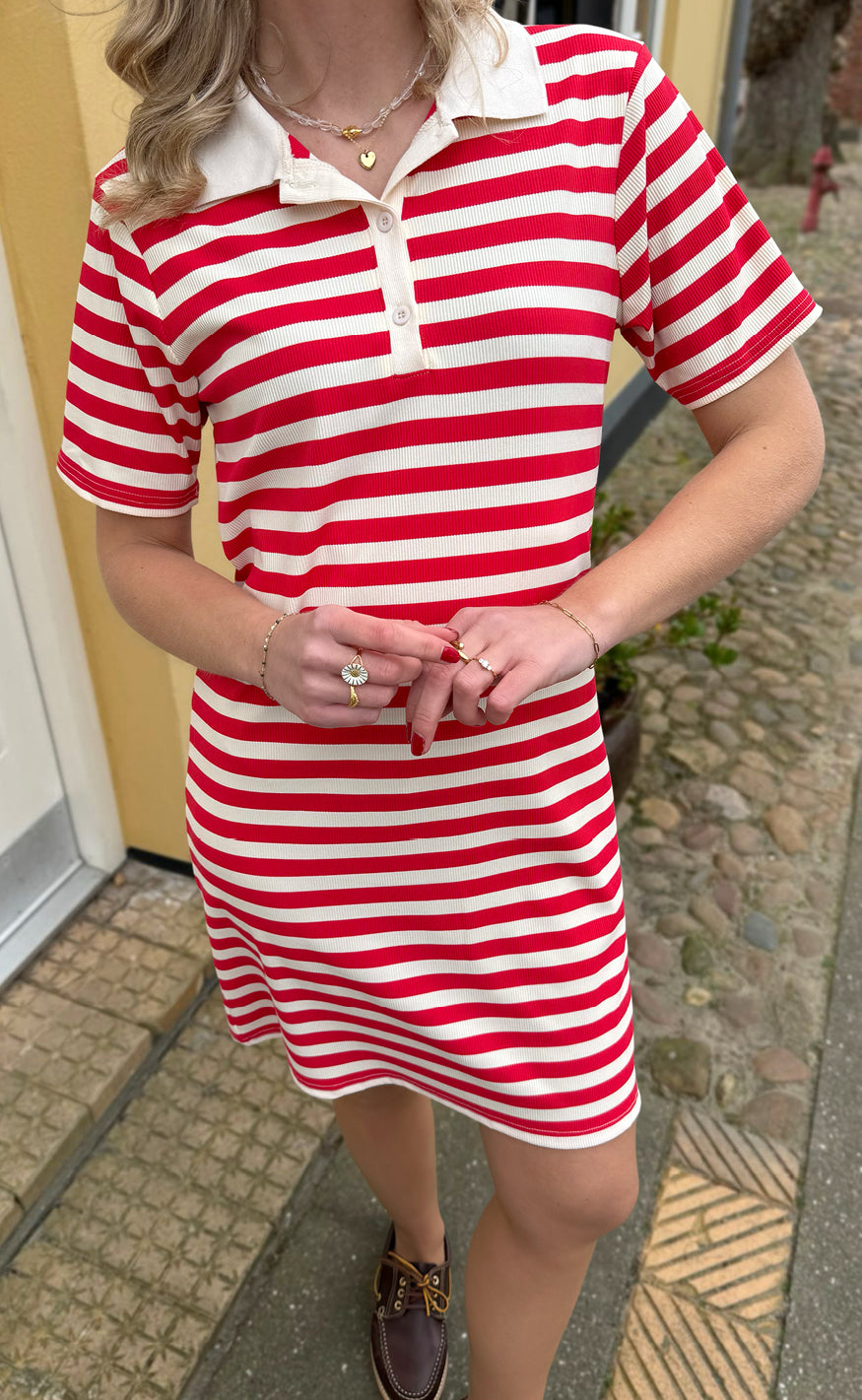 INA Copenhagen Polo Kjole - Pamela - Red Striped