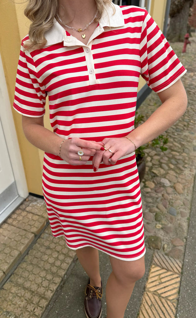 INA Copenhagen Polo Kjole - Pamela - Red Striped
