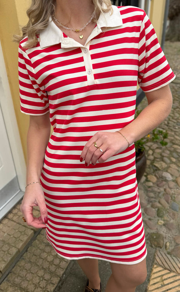 INA Copenhagen Polo Kjole - Pamela - Red Striped