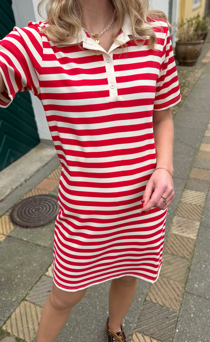 INA Copenhagen Polo Kjole - Pamela - Red Striped