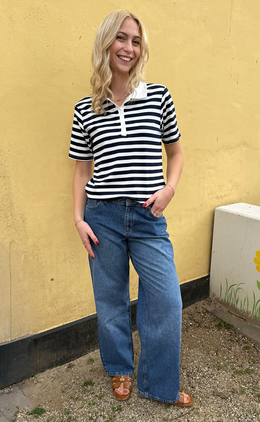 INA Copenhagen Polo T-Shirt - Pamela Summer - Navy Striped