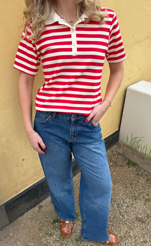 INA Copenhagen Polo T-Shirt - Pamela Summer - Red Striped