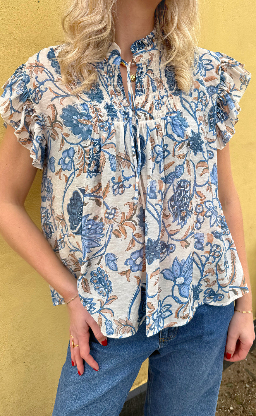 INA Copenhagen Bluse - Emmi - Blue Flowers