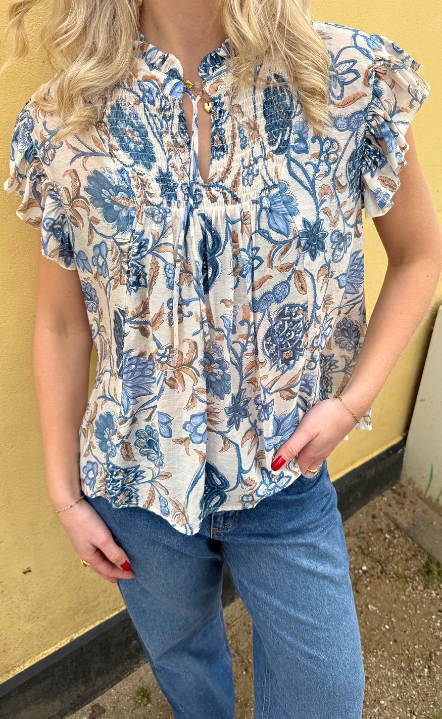 INA Copenhagen Bluse - Emmi - Blue Flowers