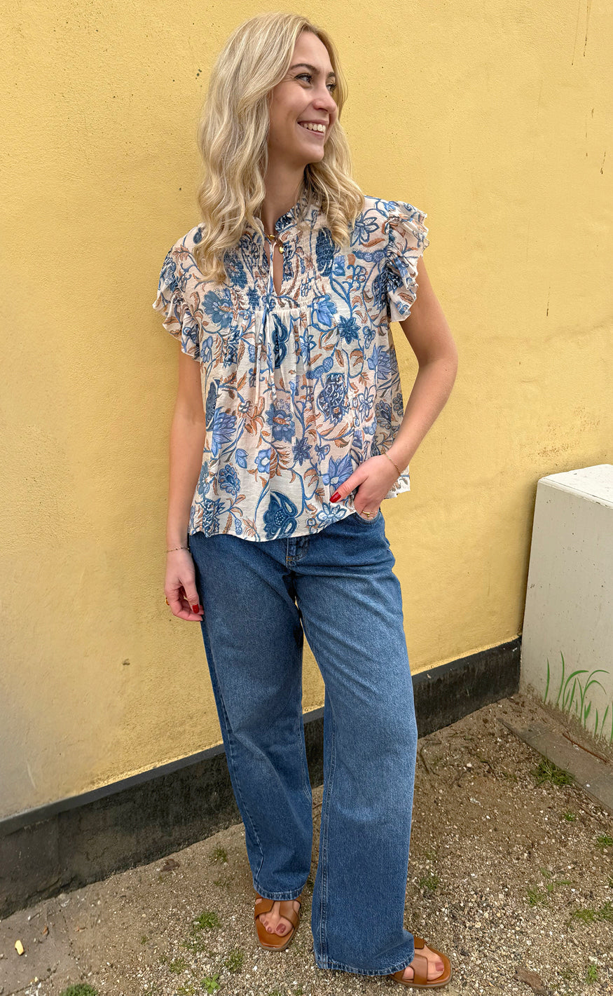 INA Copenhagen Bluse - Emmi - Blue Flowers
