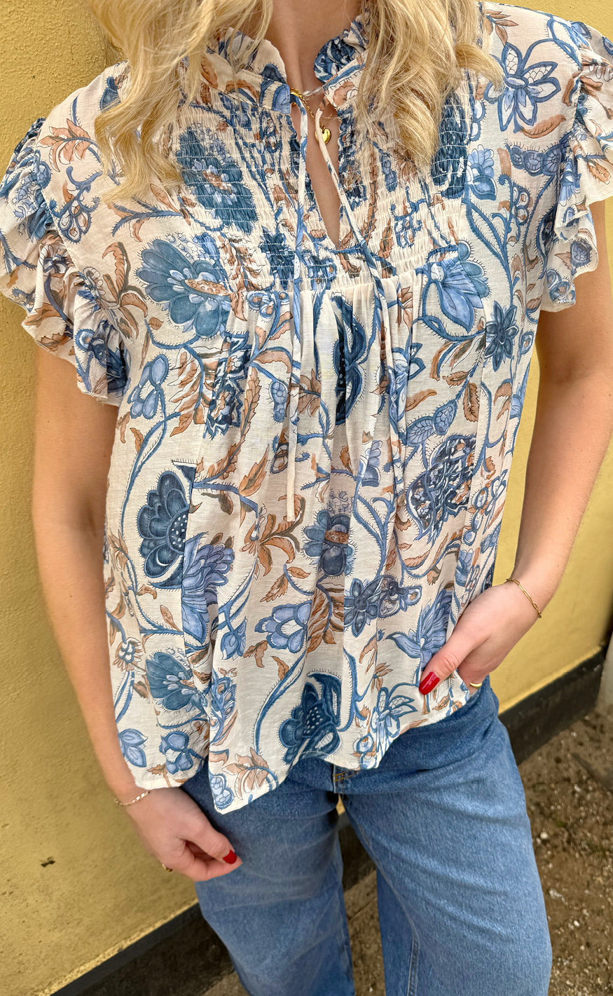 INA Copenhagen Bluse - Emmi - Blue Flowers