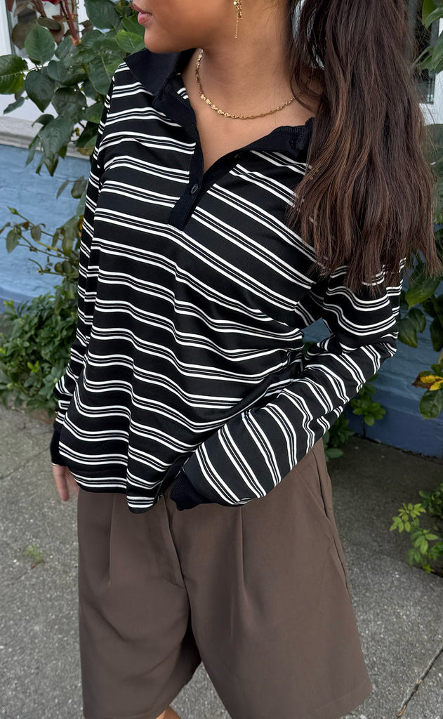 Say INA Copenhagen Polo / Bluse - Pamela - Black / White Striped
