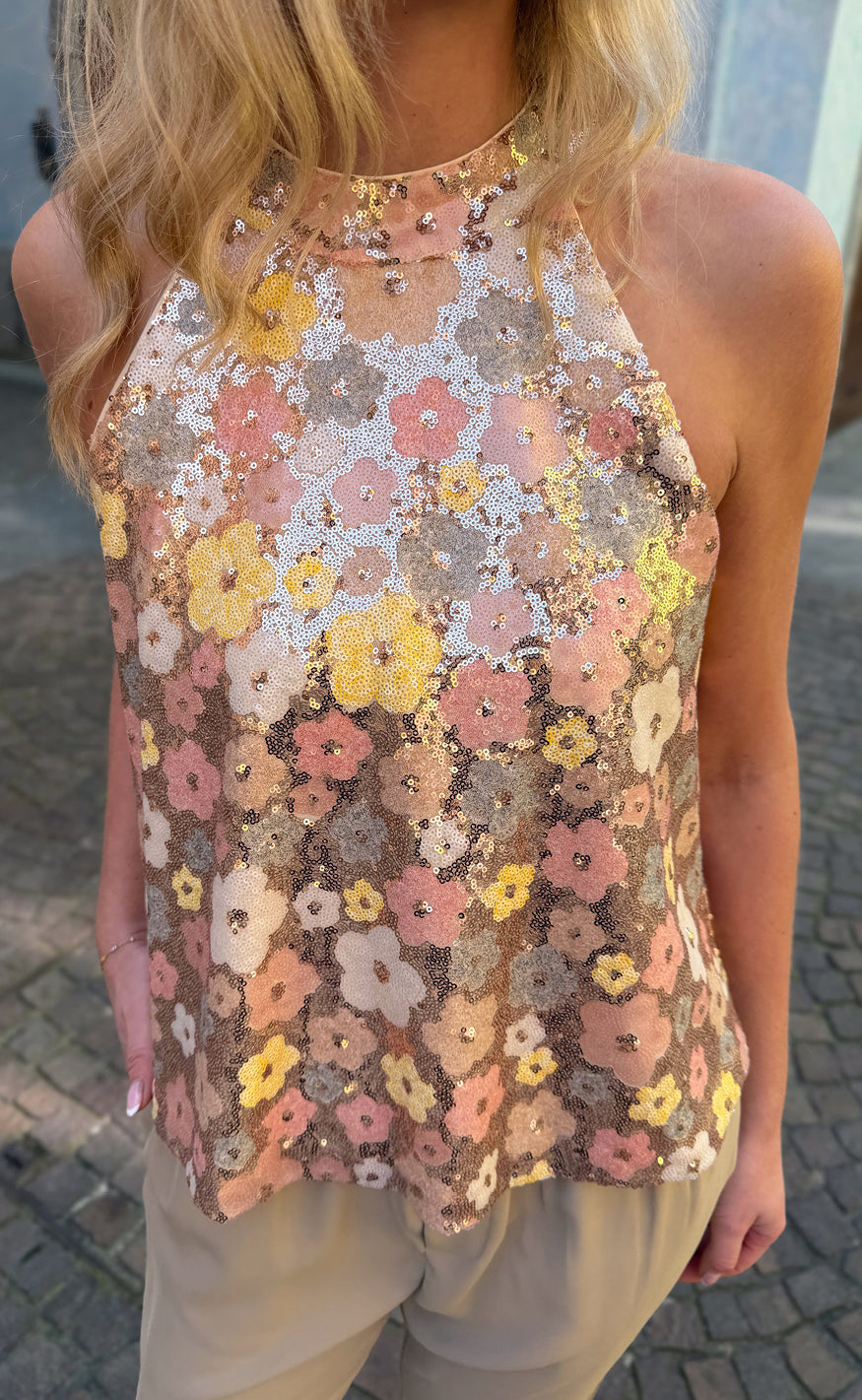 Say INA Copenhagen Topp - Ava - Summer Sequin Flowers