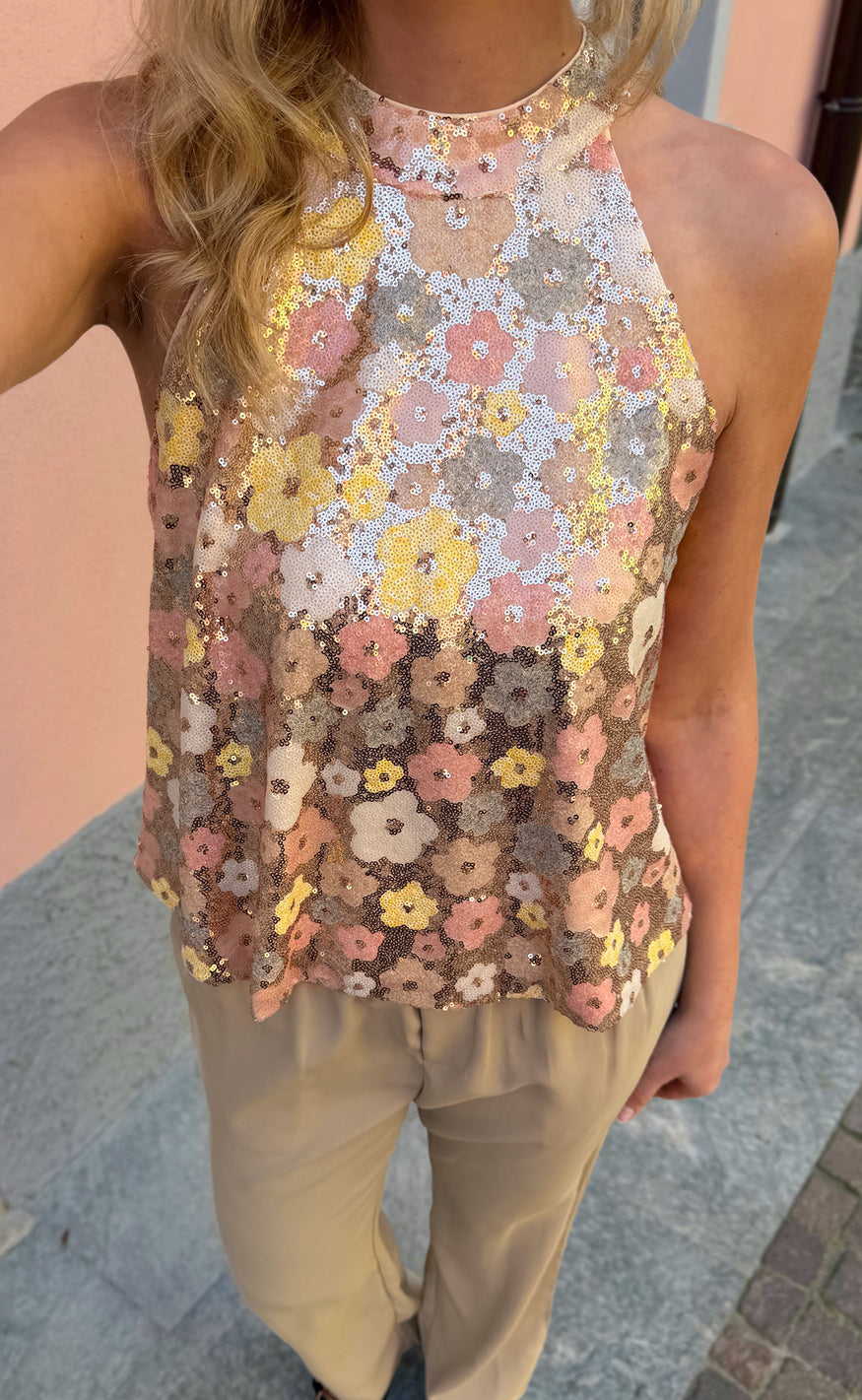Say INA Copenhagen Topp - Ava - Summer Sequin Flowers