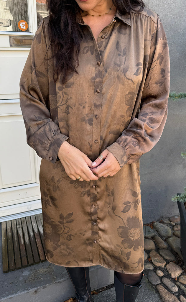 Say INA Copenhagen Kjole - Tanja - Brown Flowers