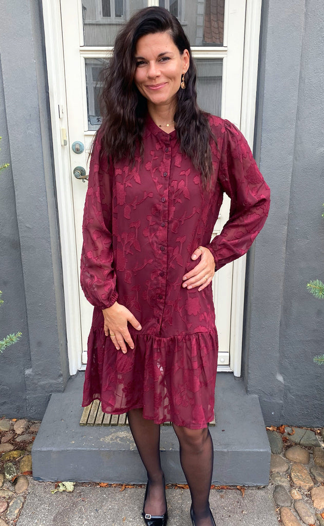 Say INA Copenhagen Kjole - Luna - Bordeaux Flower