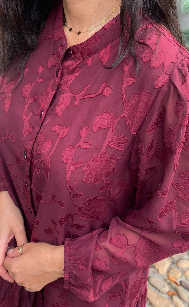 Say INA Copenhagen Kjole - Luna - Bordeaux Flower