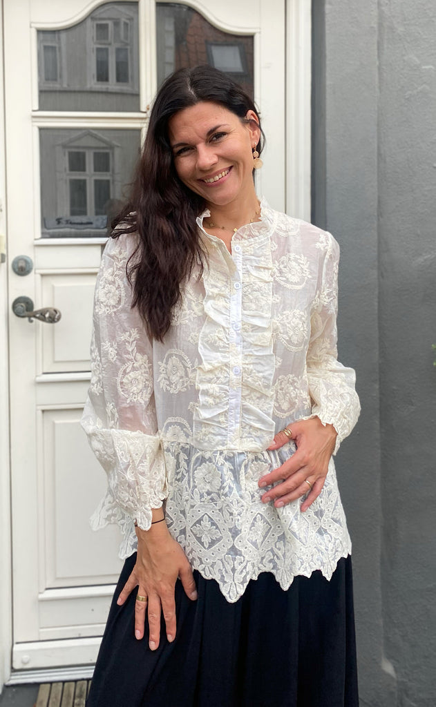 Say INA Copenhagen Bluse - Freya LS - Ivory