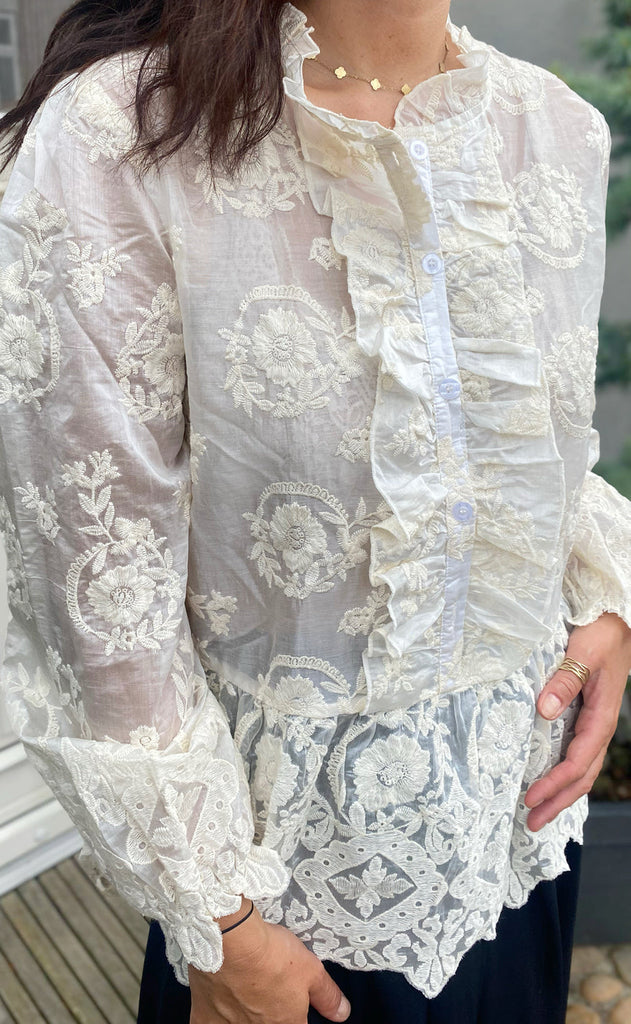 Say INA Copenhagen Bluse - Freya LS - Ivory