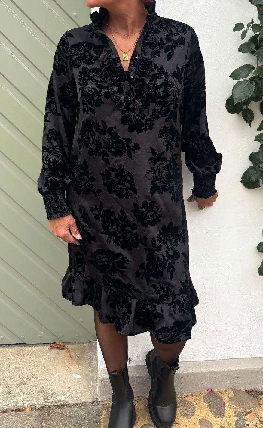 Say INA Copenhagen Kjole - Nora - Black Flowers