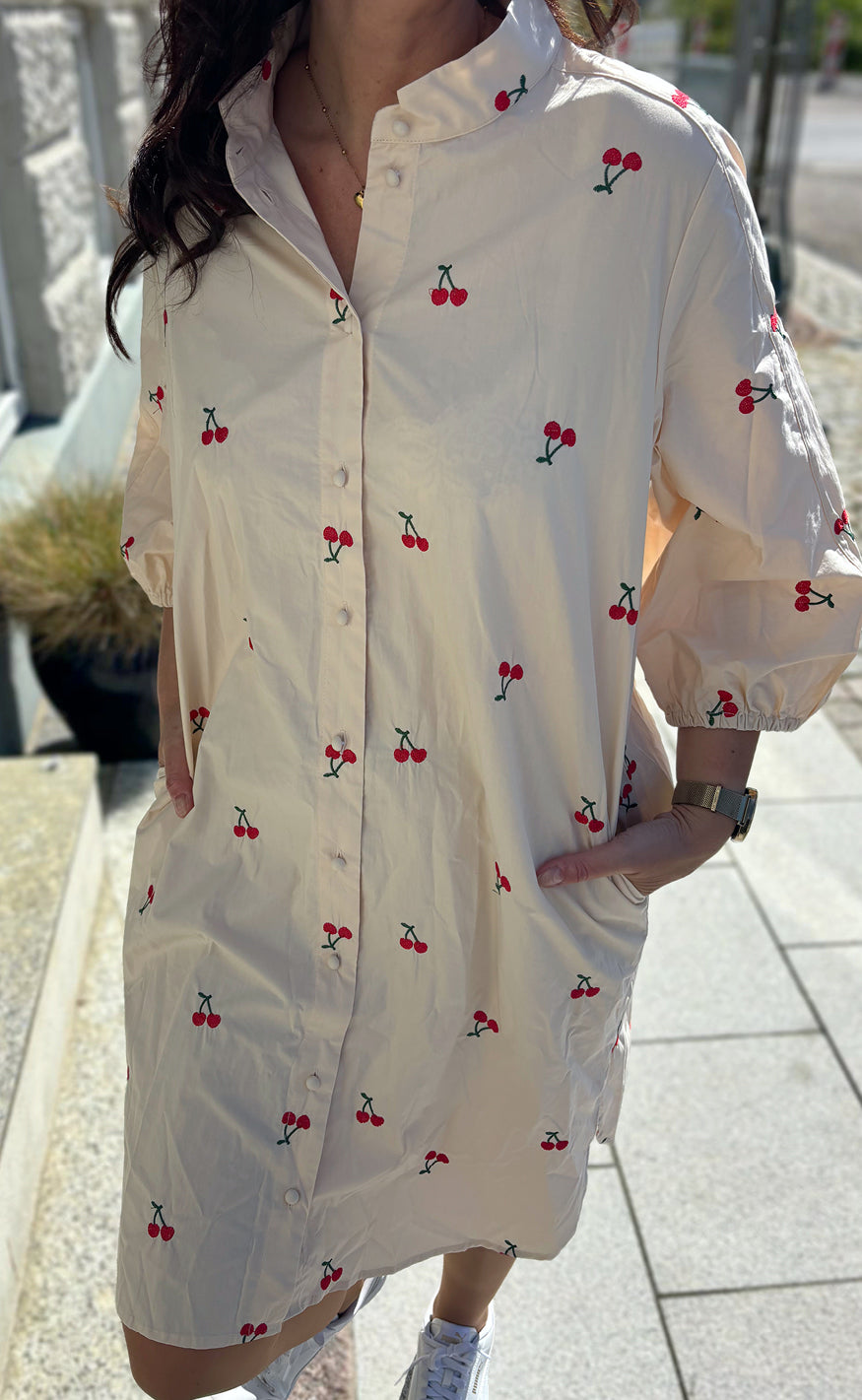 Say INA Copenhagen Kjole - Selma - Off White W. Cherry