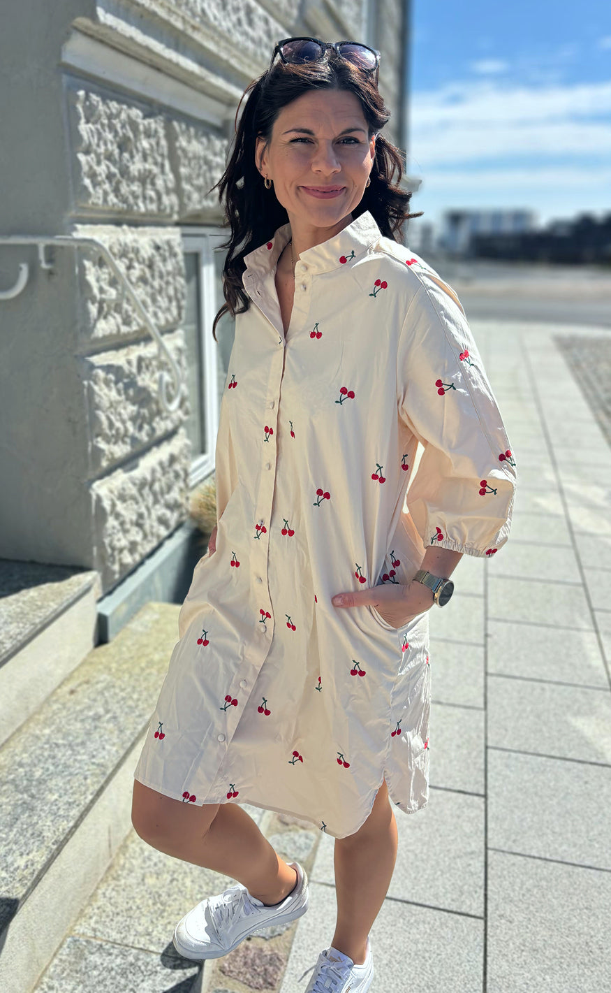 Say INA Copenhagen Kjole - Selma - Off White W. Cherry