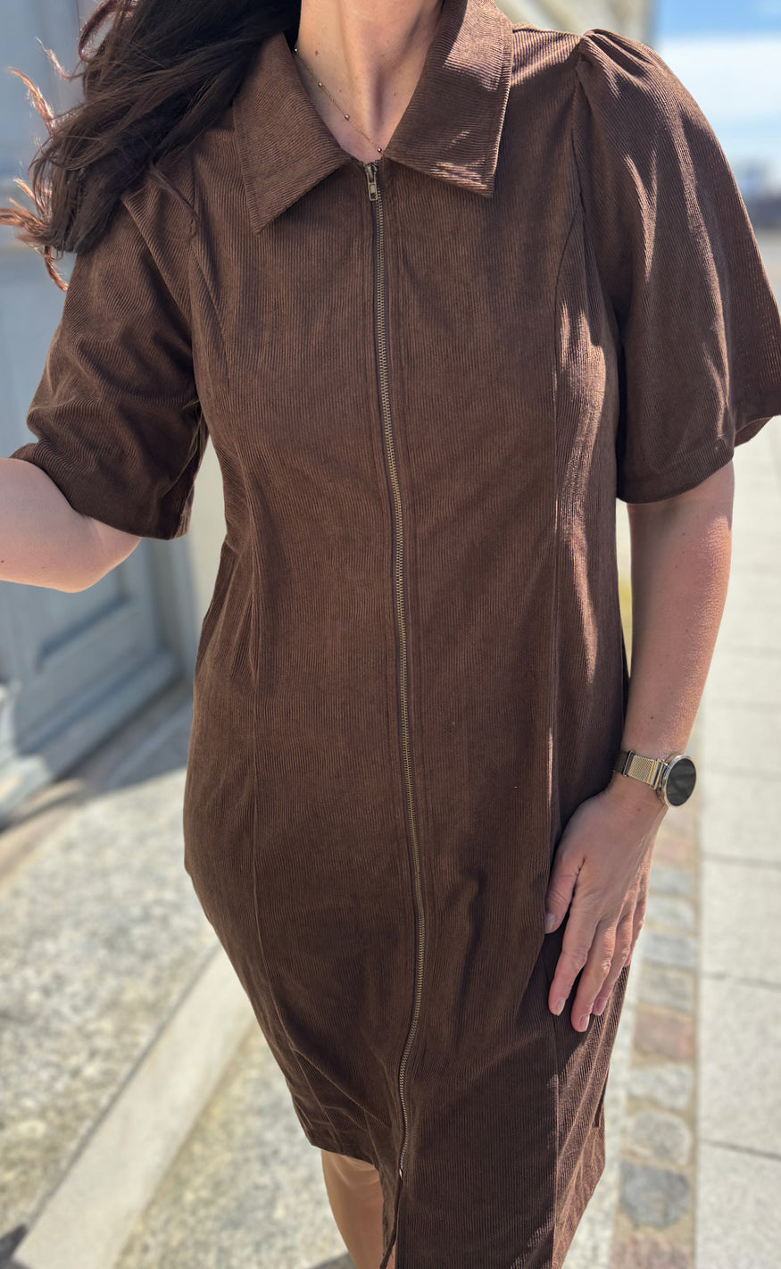 Say NA Copenhagen Kjole - Nora - Dark Brown Corduroy