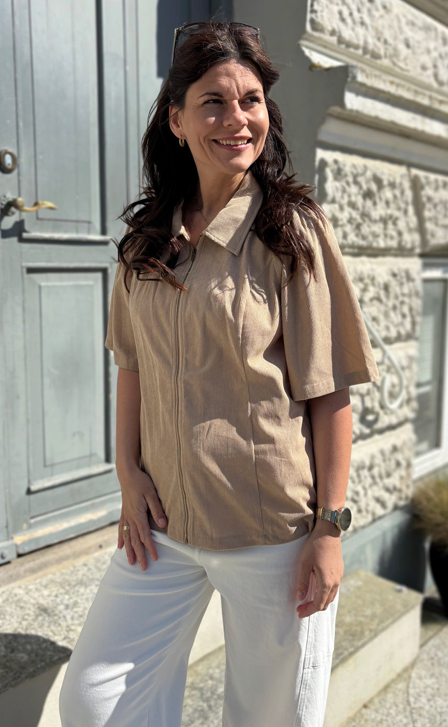 Say NA Copenhagen Bluse - Nora - Beige Corduroy