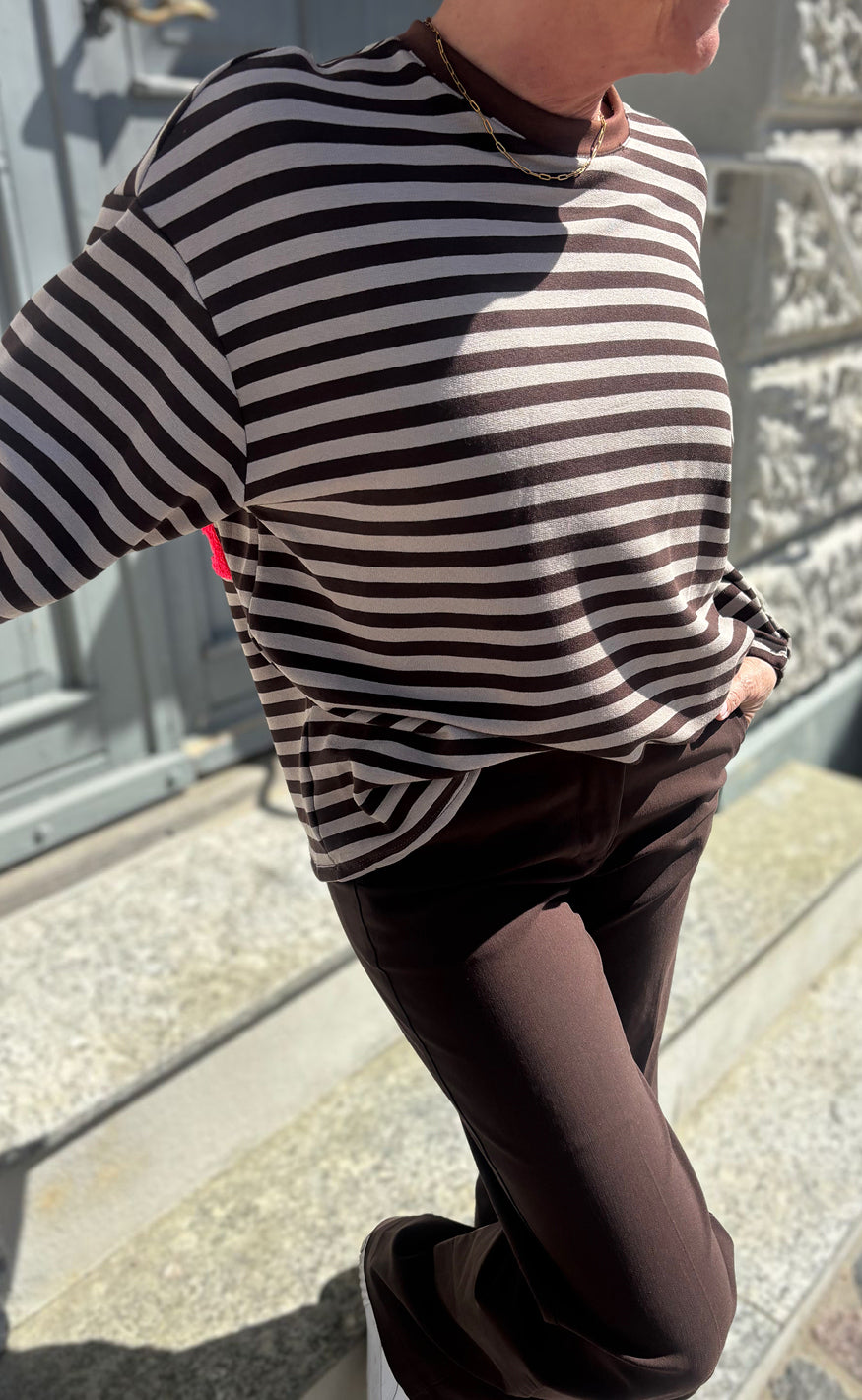 Say INA Copenhagen Sweatshirt - MomLife - Brown Striped