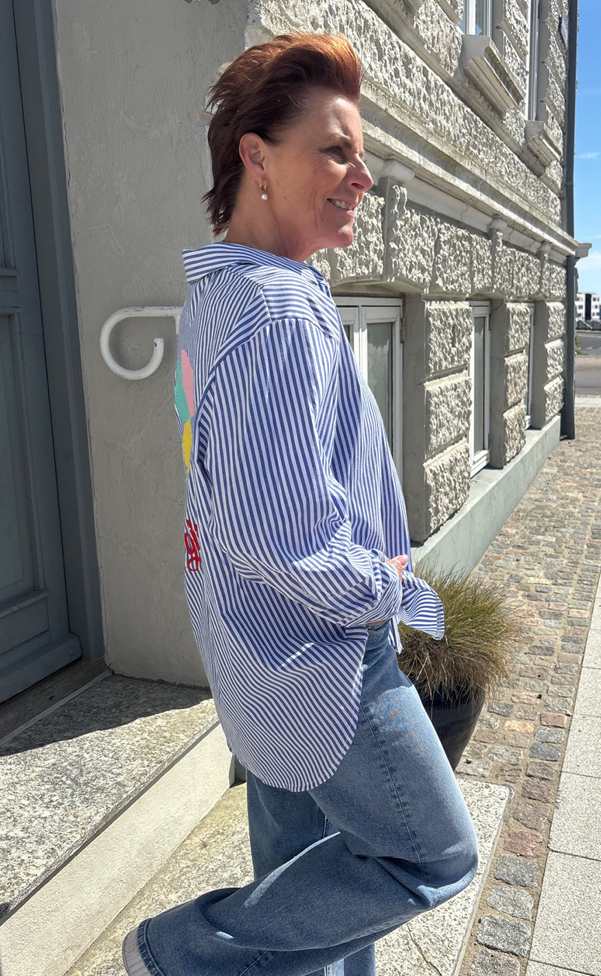 Say INA Copenhagen Skjorte - Lucky Girl - Dark Blue Striped