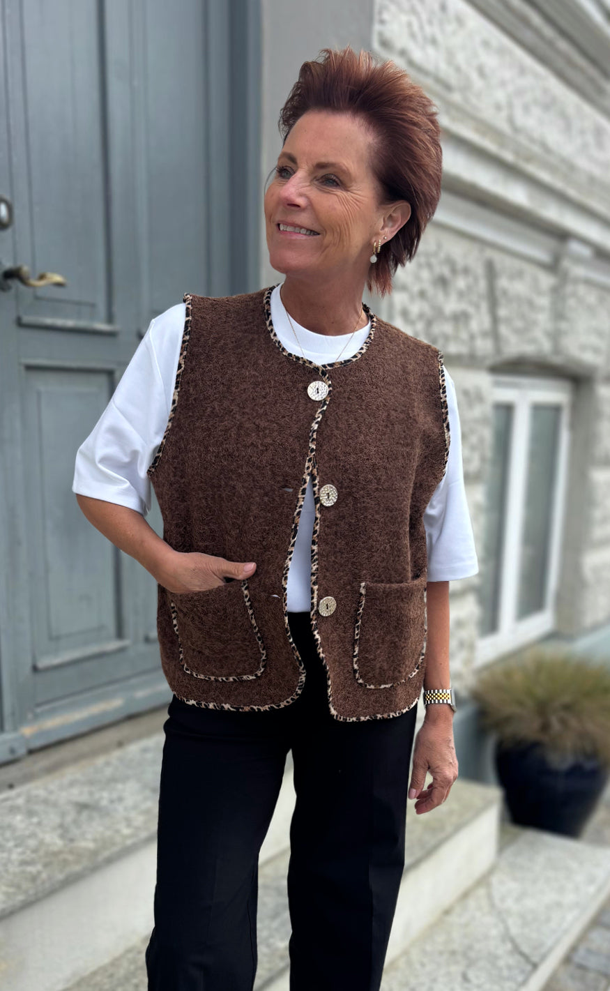 Say INA Copenhagen Vest - Ellinora - Brown W. Leopard