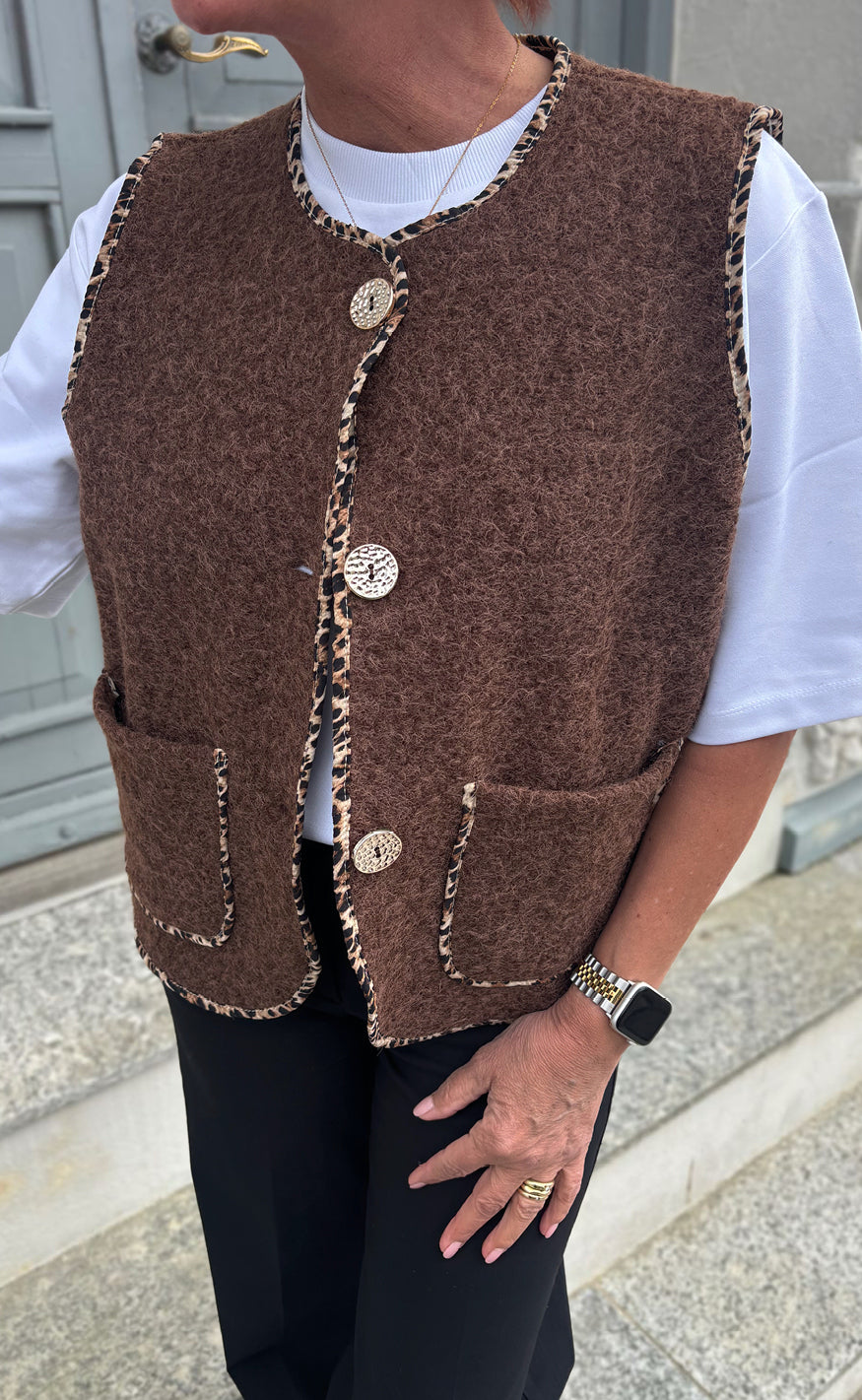 Say INA Copenhagen Vest - Ellinora - Brown W. Leopard