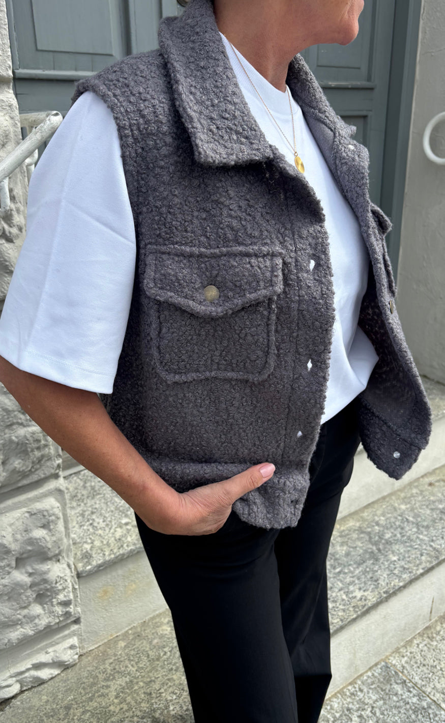 Say INA Copenhagen Vest - Fie - Grey