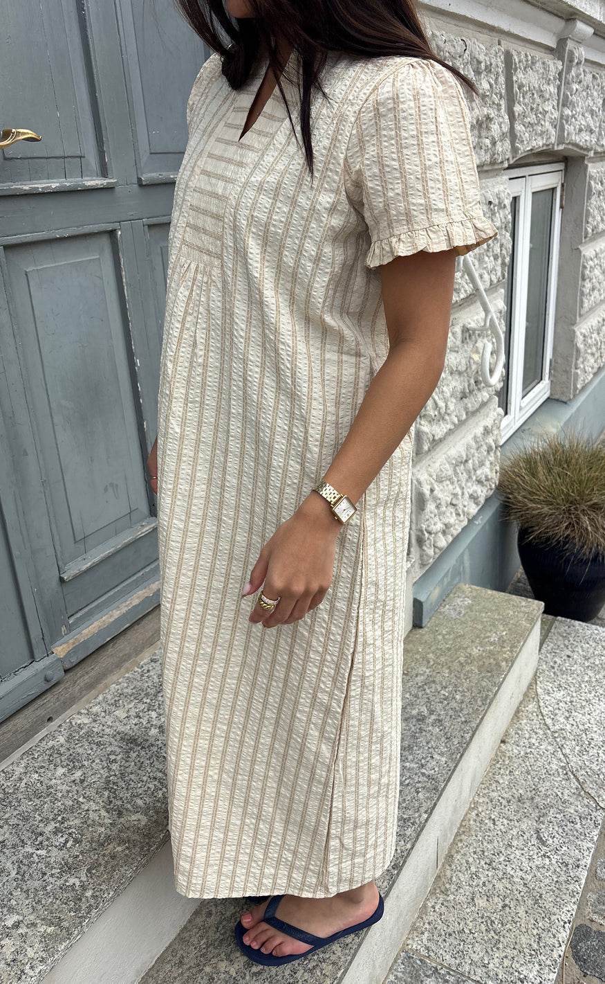 Say INA Copenhagen Kjole - Weronica - Beige Striped