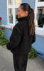 Say INA Copenhagen Fleecejakke - Fia - Black W. Black Embroidery Hearts