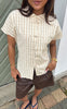 Say INA Copenhagen Topp - Louise - Beige Striped