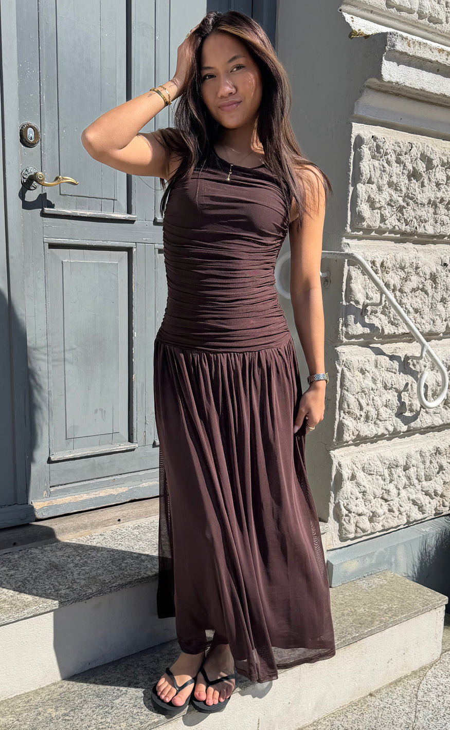 Say INA Copenhagen Kjole - Nina - Dark Brown Mesh