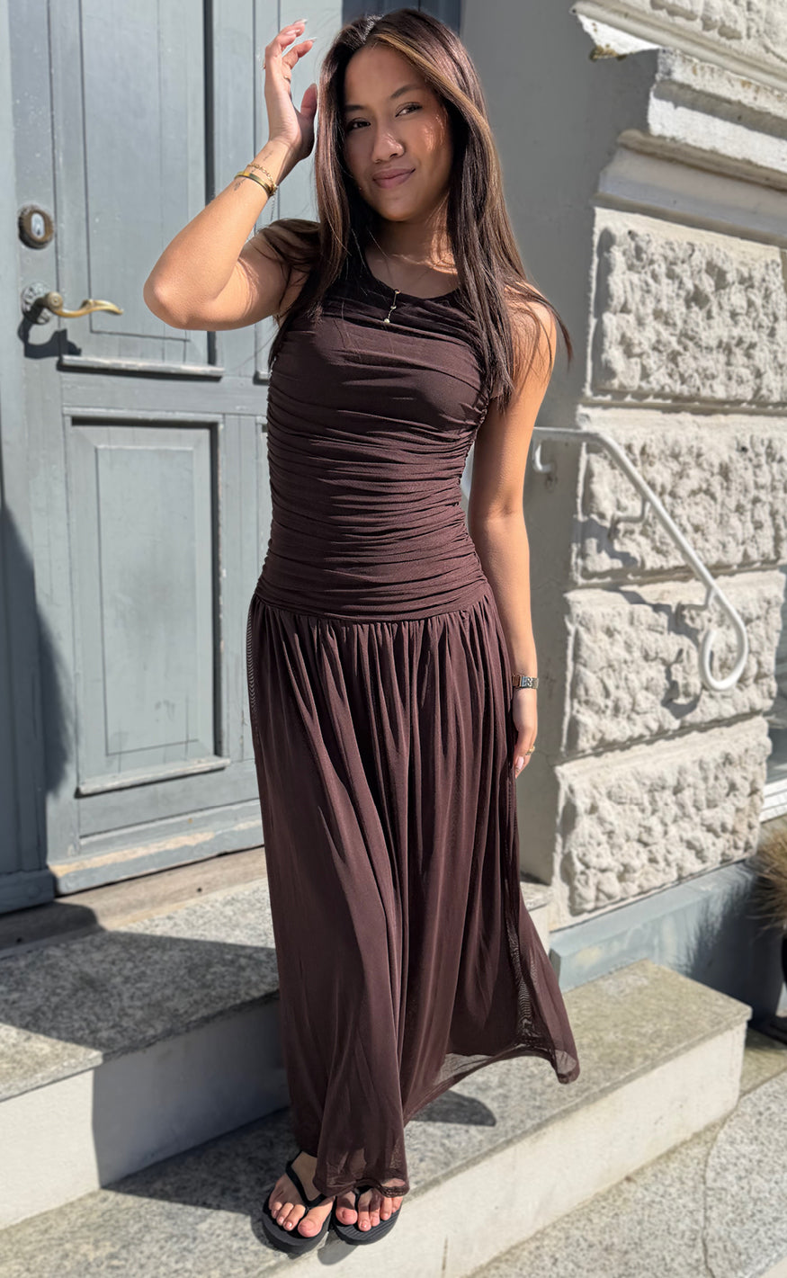 Say INA Copenhagen Kjole - Nina - Dark Brown Mesh